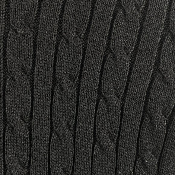 Old Navy Sweater Mens XL Cotton Black Cable Knit Crew Neck Long Sleeve Pullover - Picture 4 of 14